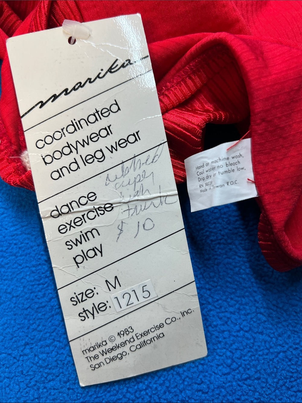 Marika M 80s Ribbed Shiny Spandex High Cut Half-Leotard NWT - Picture 7 of 12